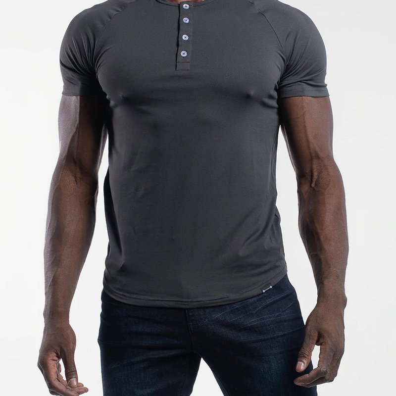 Barbell Apparel Scout Henley Short Sleeve In Grey
