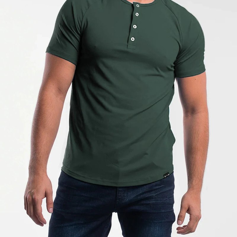 Barbell Apparel Scout Henley Short Sleeve In Green