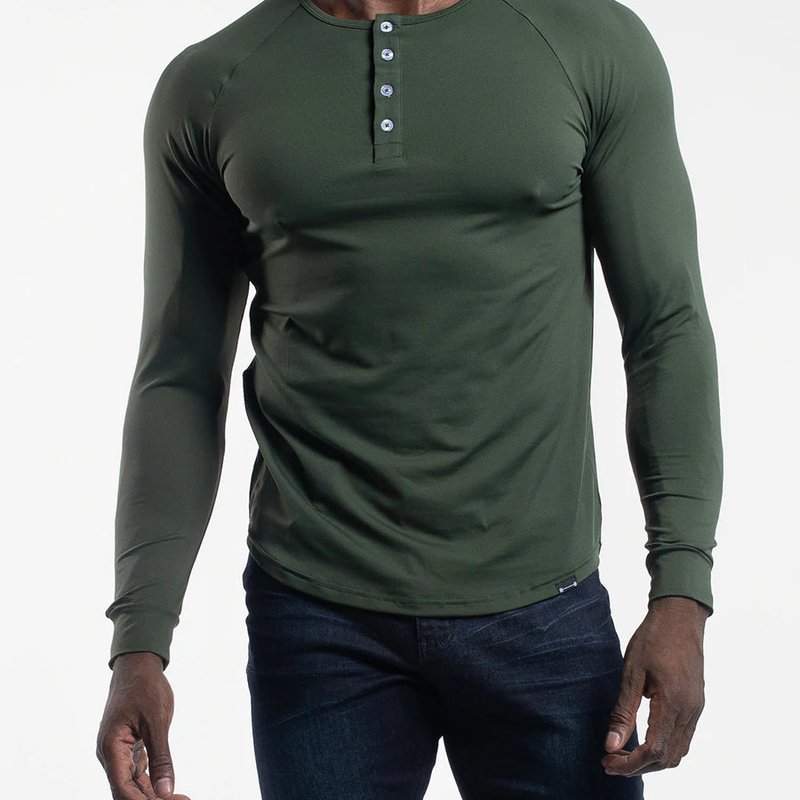 Barbell Apparel Scout Henley T Shirt In Green