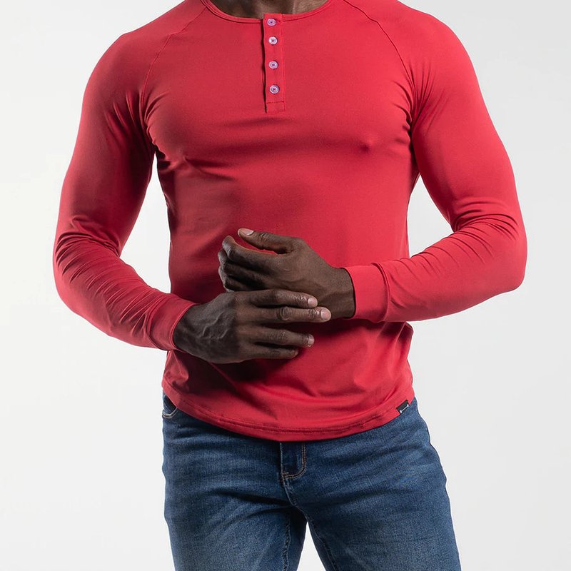 Barbell Apparel Scout Henley T Shirt In Red