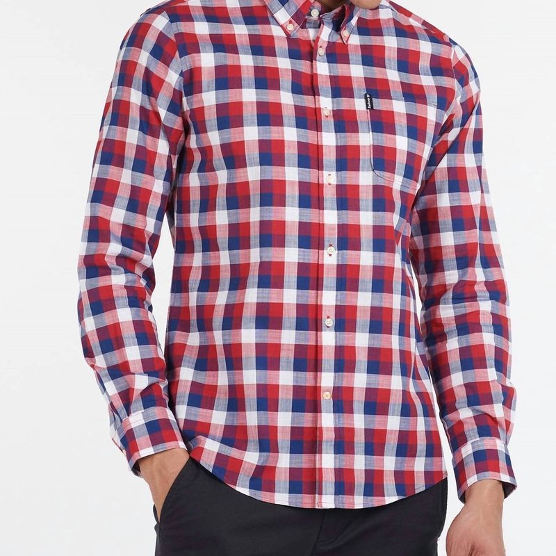 Barbour Gingham 25 Tailored Long Sleeve Shirt In Red
