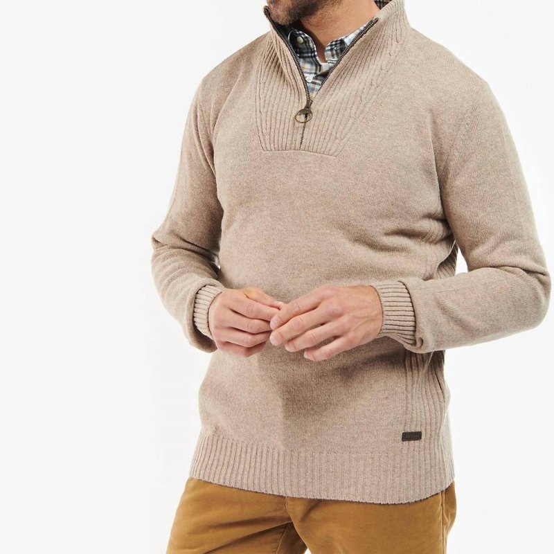 Barbour Nelson Essential Half Zip Sweater In Brown