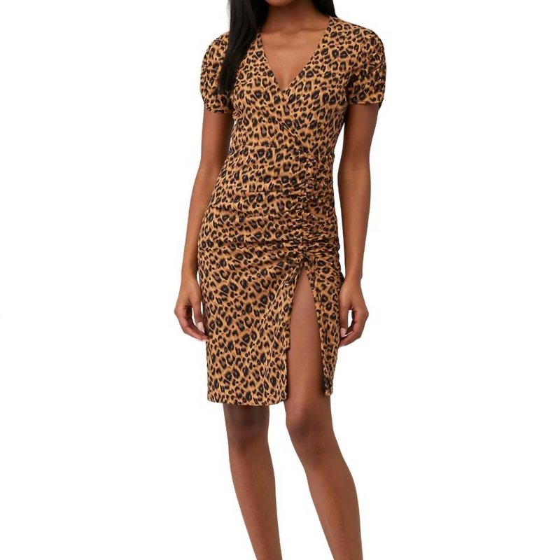 Shop Bardot Nicola Midi Dress In Leopard In Brown