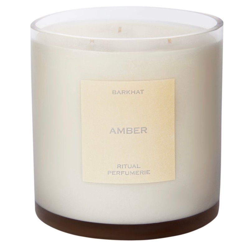 Barkhat Amber Candle In White