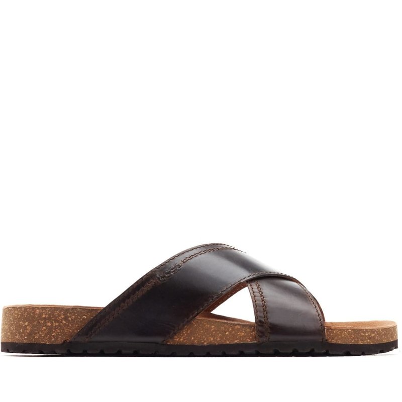 Base London Mens Cancun Crossover Sandals In Brown