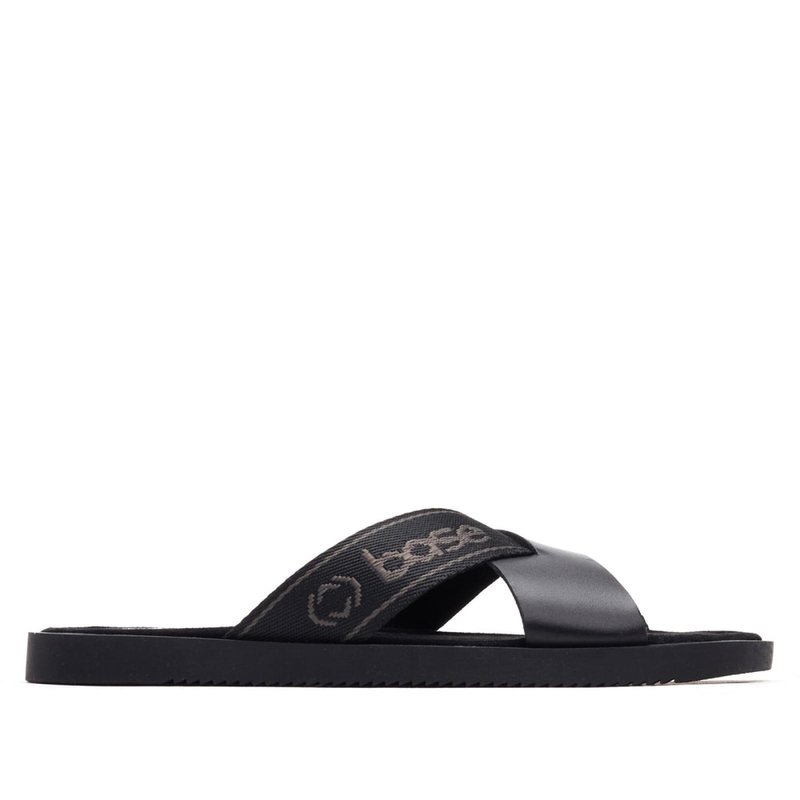 Base London Mens Harissa Crossover Leather Sandals In Black