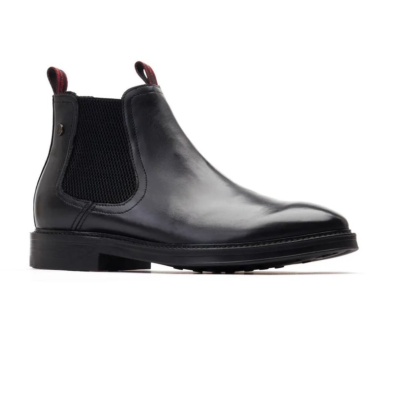 Base London Mens Masada Leather Chelsea Boots In Black