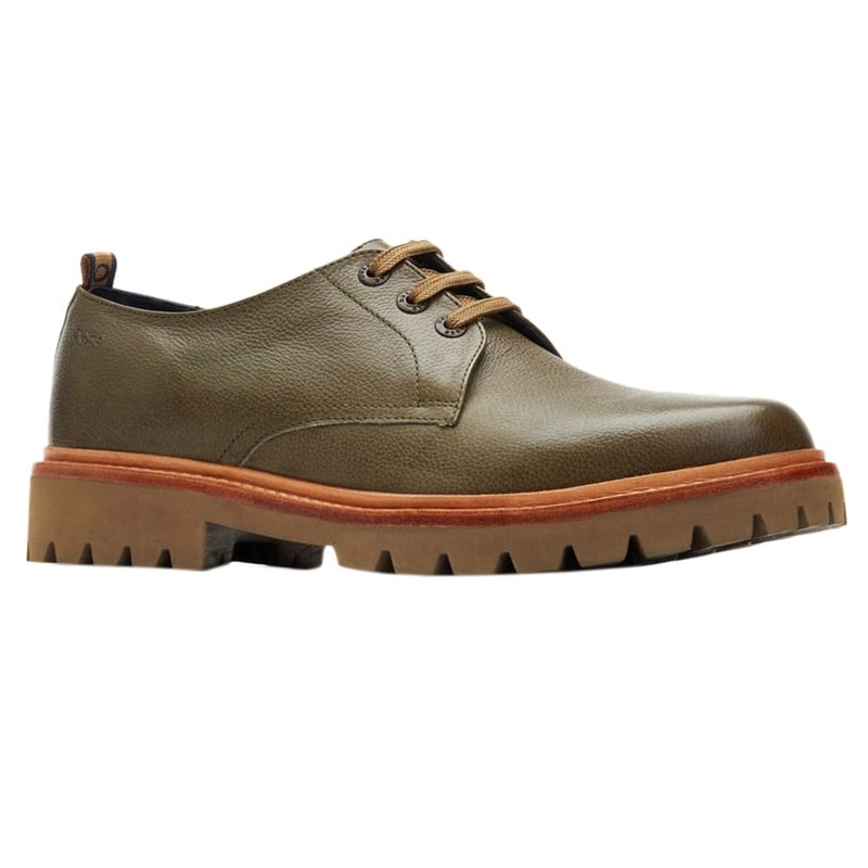 Base London Mens Randolf Leather Derby Shoes In Green