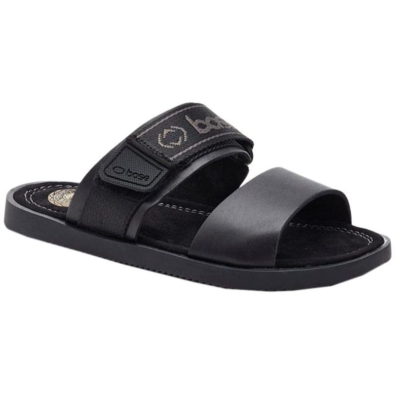 Base London Mens Tangier Strappy Leather Sandals (black)