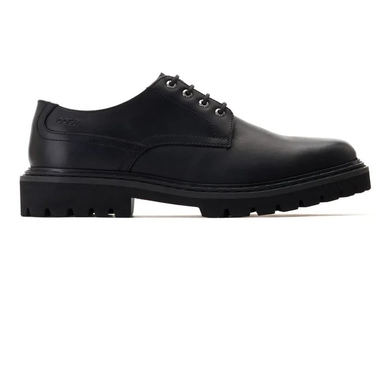 Base London Mens Wick Leather Derby Shoes In Black