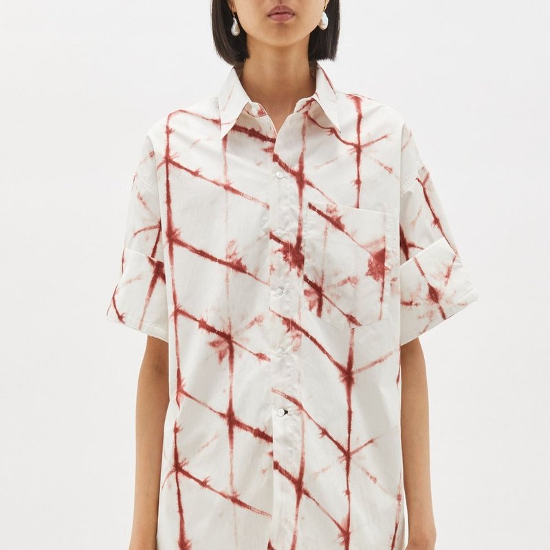 Bassike Printed Boxy S-s Shirt In Pink