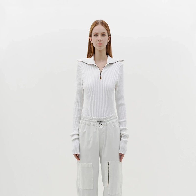 Bassike Ripstop Slouch Pull On Pant In White