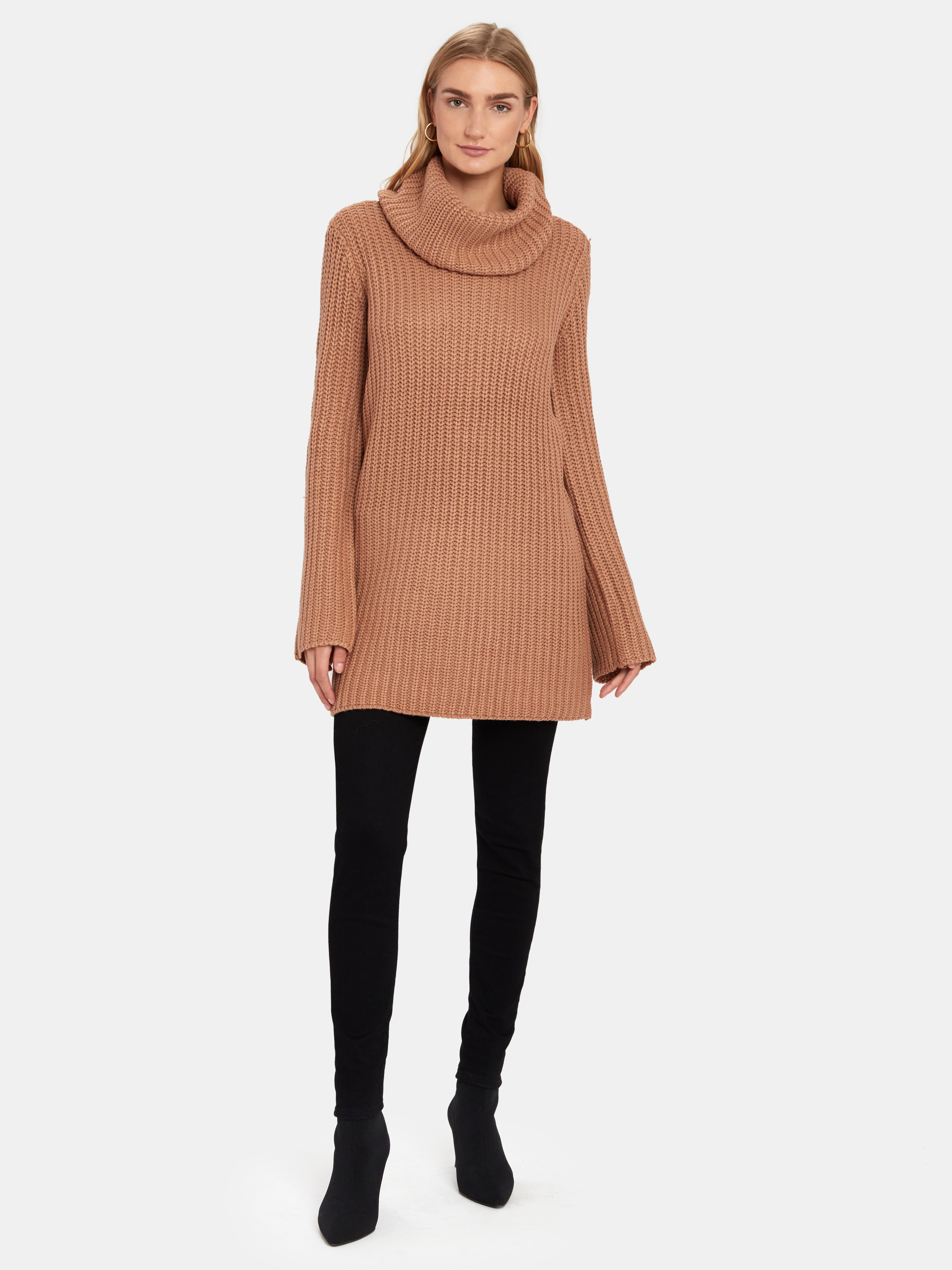 sweater dress cowl neck