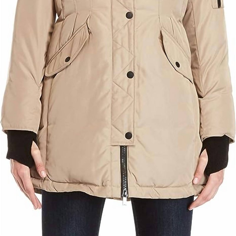Shop Bcbgeneration Women's Down Puffer Coat Hooded In Brown
