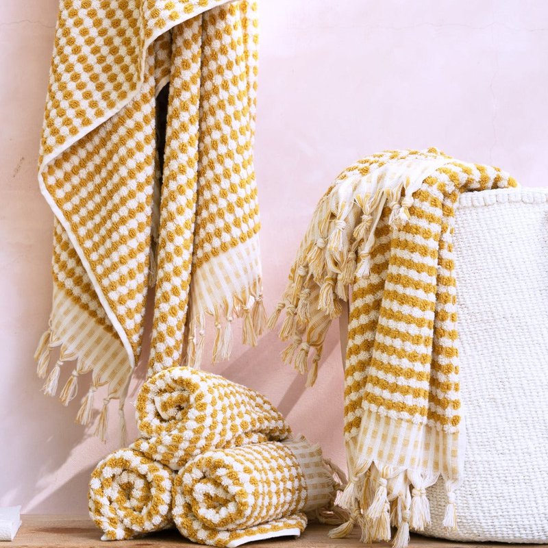 Beach Haus Dotted Turkish Bath / Pool Towel In Gold