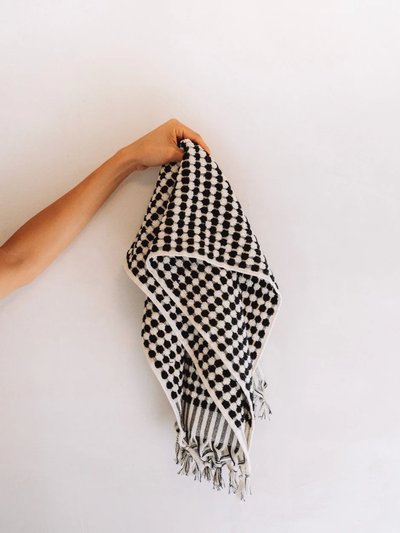 BEACH HAUS Dotted Turkish Hand Towel - Black product