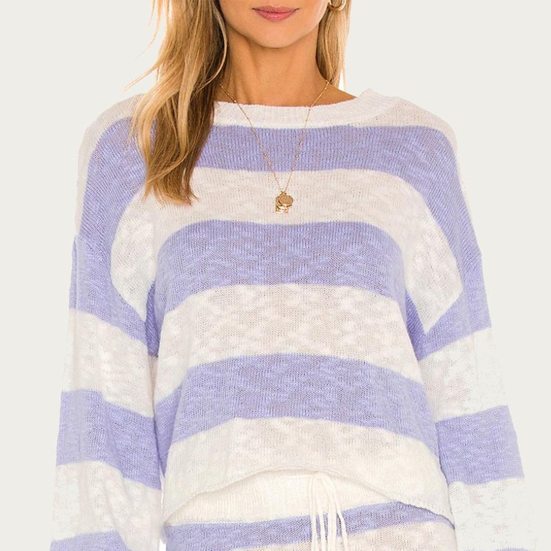 Shop Beach Riot Ava Sweater In Lavender Stripe In Blue