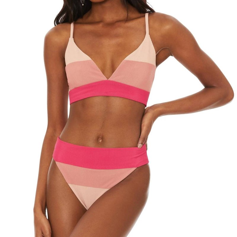 Shop Beach Riot Riza Bikini Top In Pink