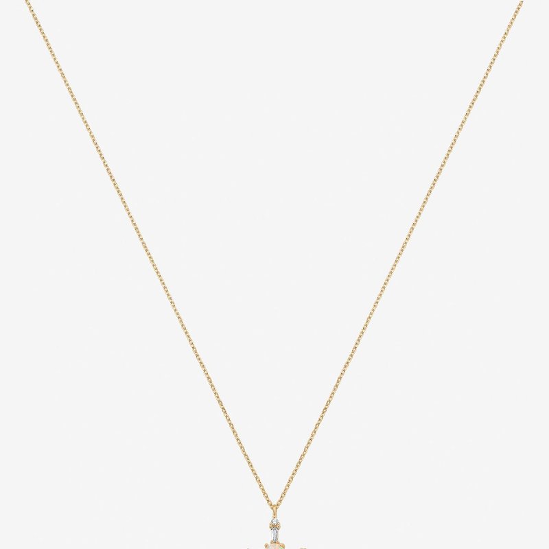 Bearfruit Jewelry Opal Cross Necklace In Gold