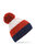 Adults Unisex Freestyle Beanie - White/Fire Red/Oxford Navy - White/Fire Red/Oxford Navy