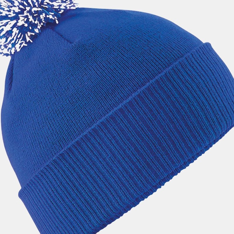 Beechfield Big Girls Snowstar Duo Extreme Winter Hat (bright Royal/white) In Blue