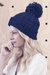 Beechfield Cable Knit Melange Beanie (Navy)