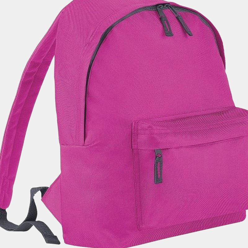 Beechfield Childrens Junior Big Boys Fashion Backpack Bags/rucksack/school (pack (fuchsia/ Graphite In Burgundy