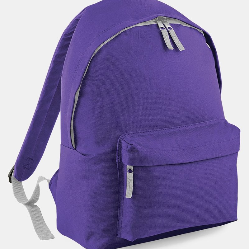 Beechfield Childrens Junior Big Boys Fashion Backpack Bags/rucksack/school (pack (purple/ Light Grey