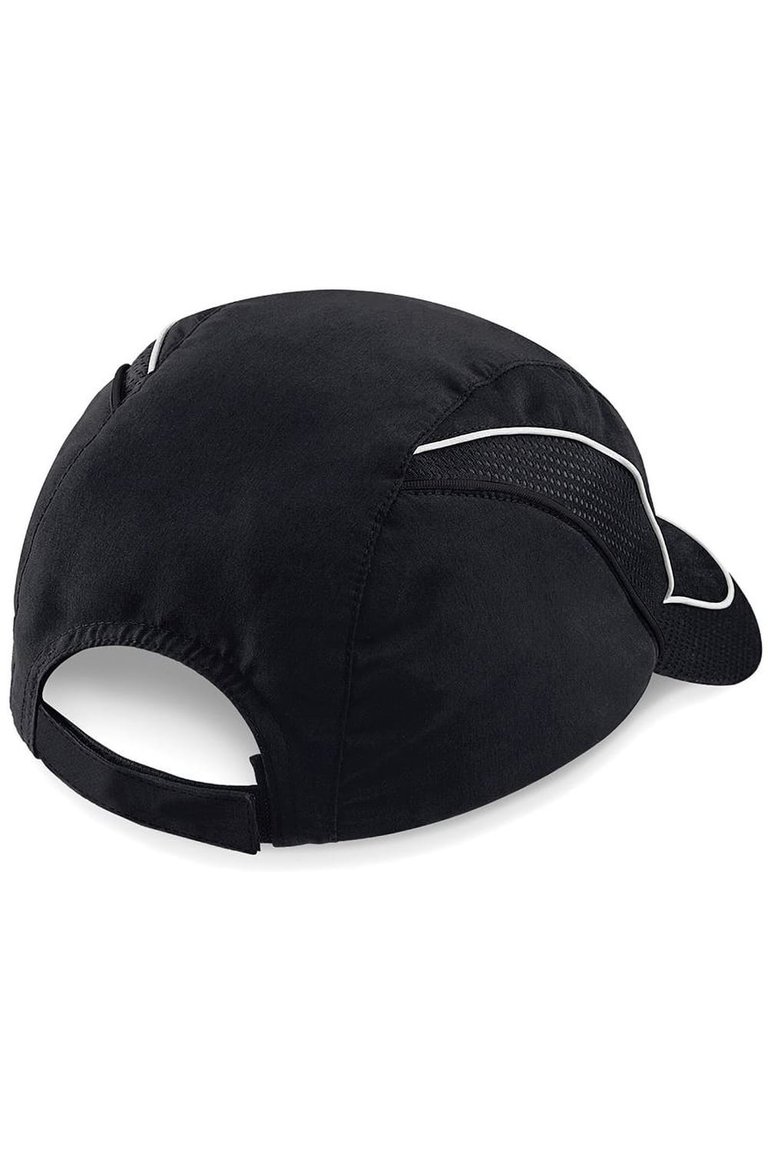 Beechfield Coolmax® Flow Mesh Baseball Cap / Headwear (Black)