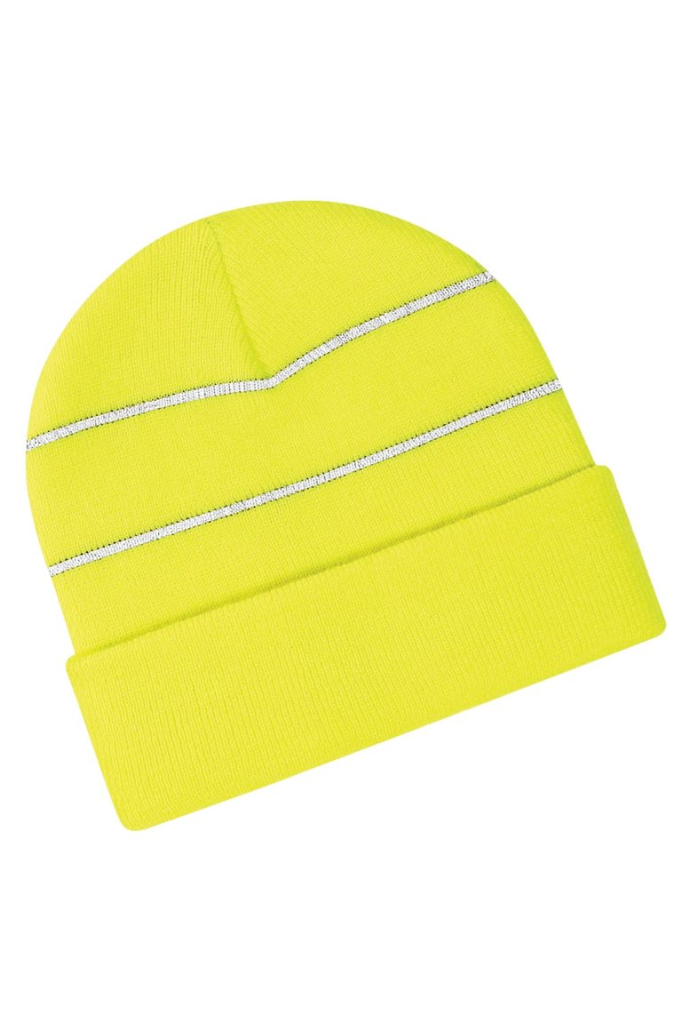 Beechfield Enhanced-viz Hi-Vis Knitted Winter Hat (Yellow (Fluorescent))