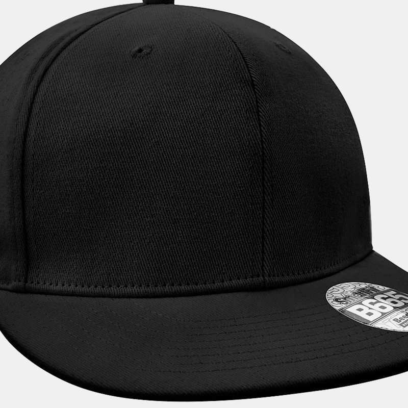 Beechfield Mens Flat Peak Rapper Cap (black)