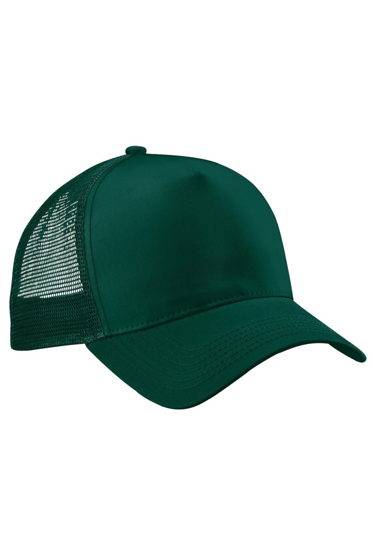 Beechfield Mens Half Mesh Trucker Cap/Headwear (Bottle Green/Bottle Green)