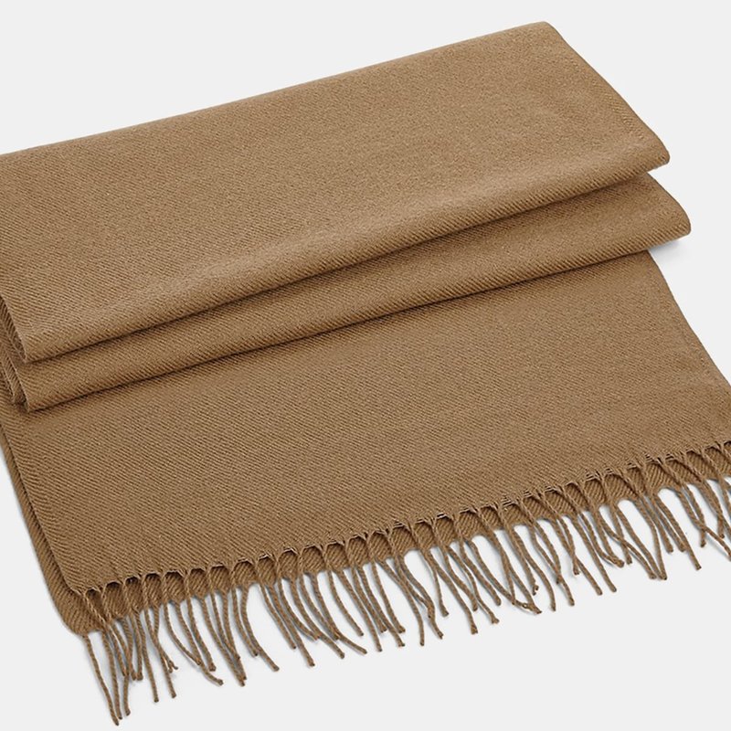 Beechfield Unisex Classic Woven Oversized Scarf (biscuit) In Brown