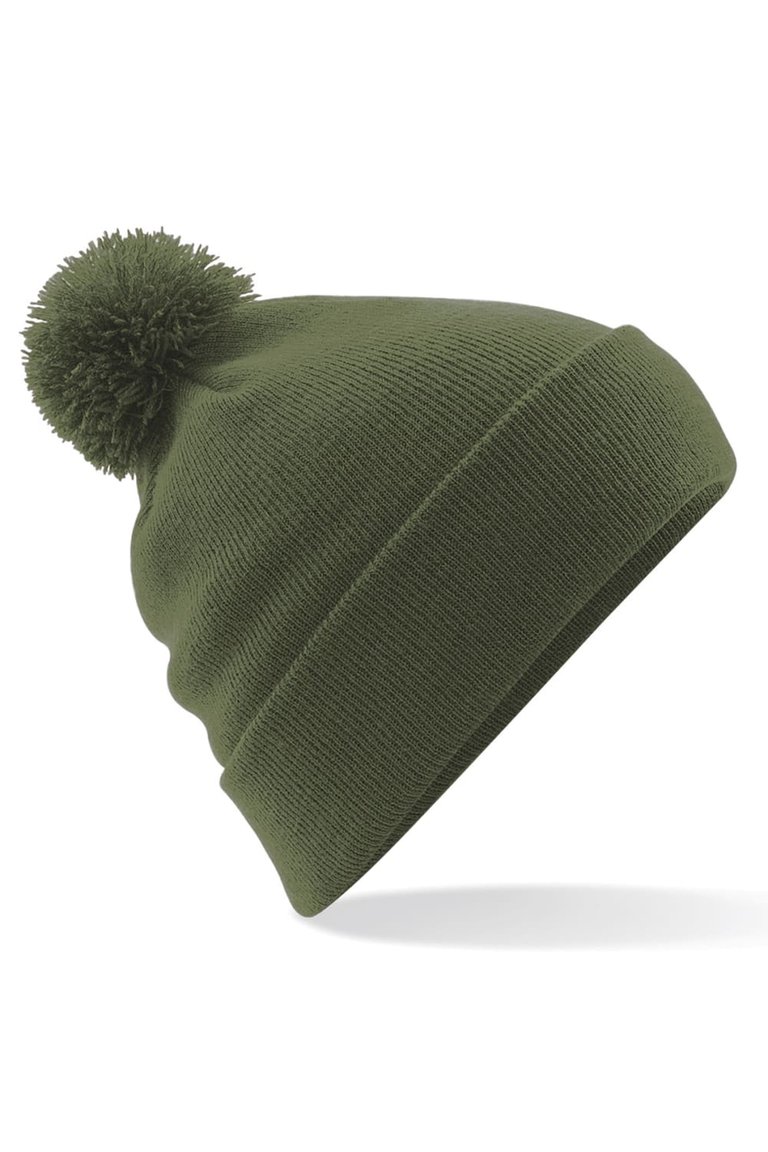 Beechfield Unisex Original Pom Pom Winter Beanie Hat (Moss Green) - Moss Green