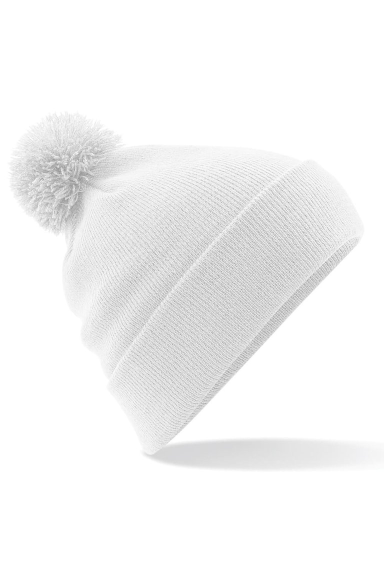 Beechfield Unisex Original Pom Pom Winter Beanie Hat (White) - White