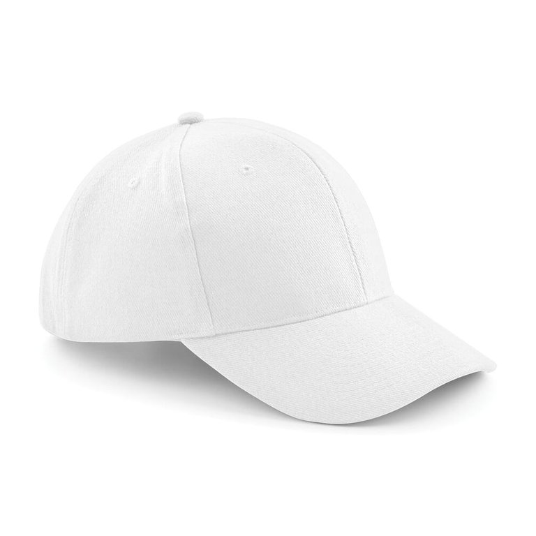 Beechfield Unisex Pro-Style Heavy Brushed Cotton Baseball Cap / Headwear (White)