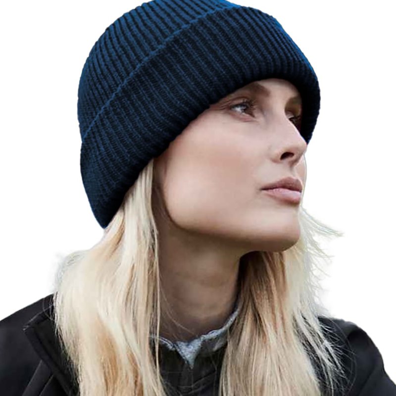 Beechfield Wind Resistant Recycled Beanie (french Navy) In Blue