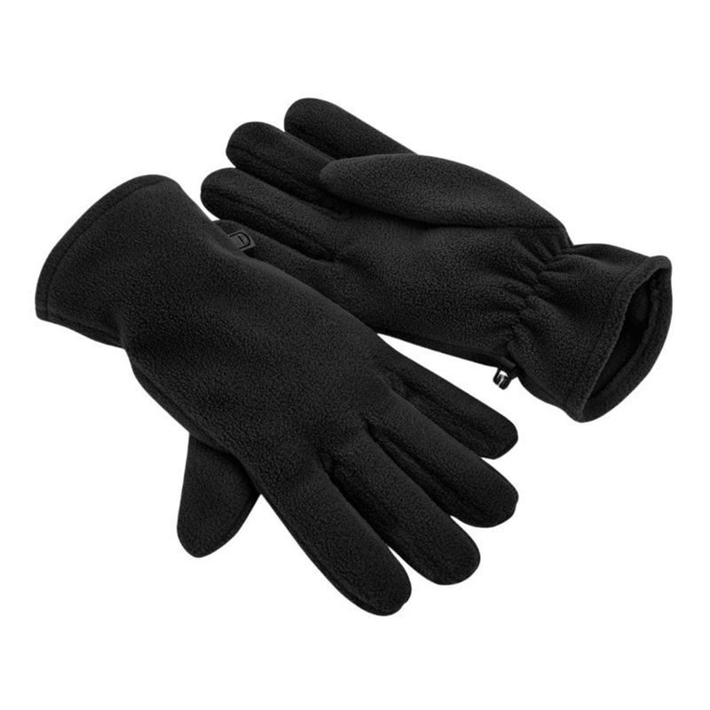 Beechfield Womens/ladies Recycled Fleece Winter Gloves In Black