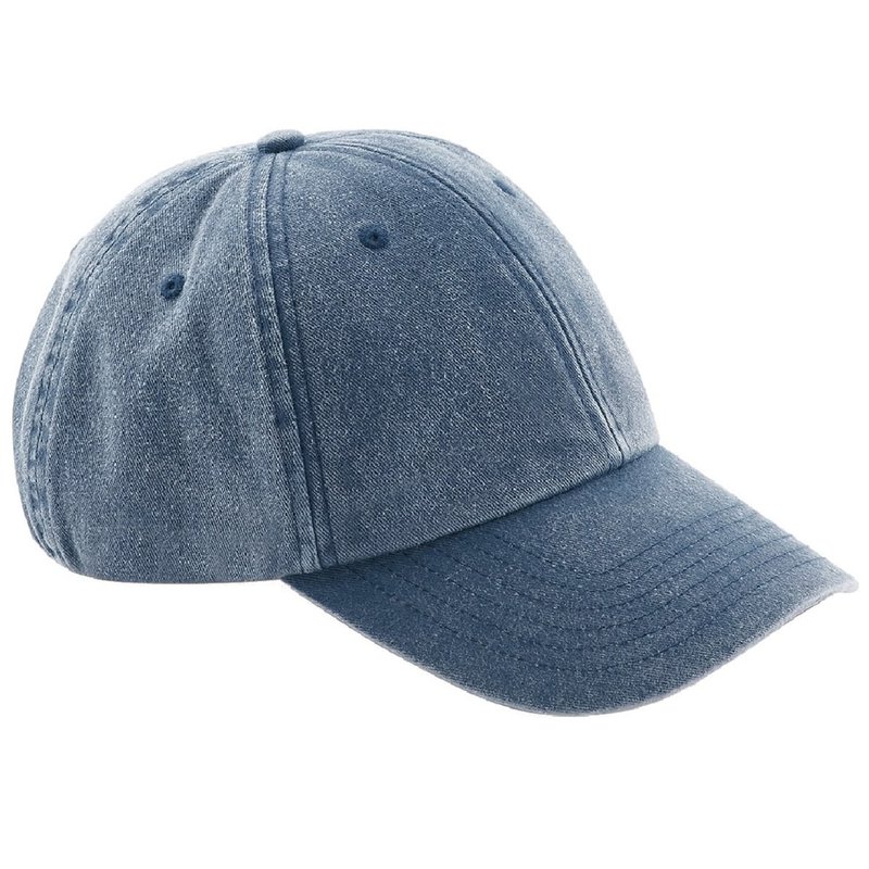 Beechfield ® Unisex Low Profile Vintage Denim-look Cap (pack Of 2) (vintage Denim) In Blue