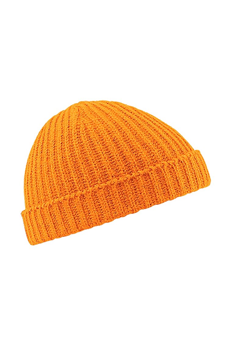 Beechfield® Unisex Retro Trawler Winter Beanie Hat (Orange) - Orange