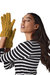 Cable Knit Melange Gloves - Mustard