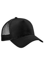 Mens Half Mesh Trucker Cap/Headwear - Black - Black