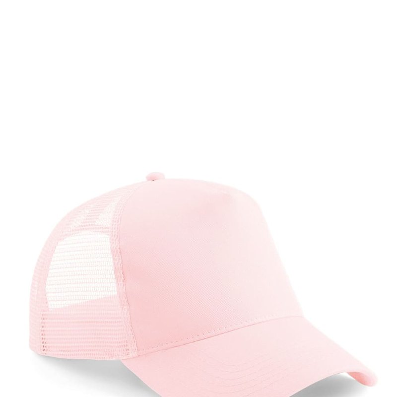 Beechfield Mens Half Mesh Trucker Cap/headwear In Pink
