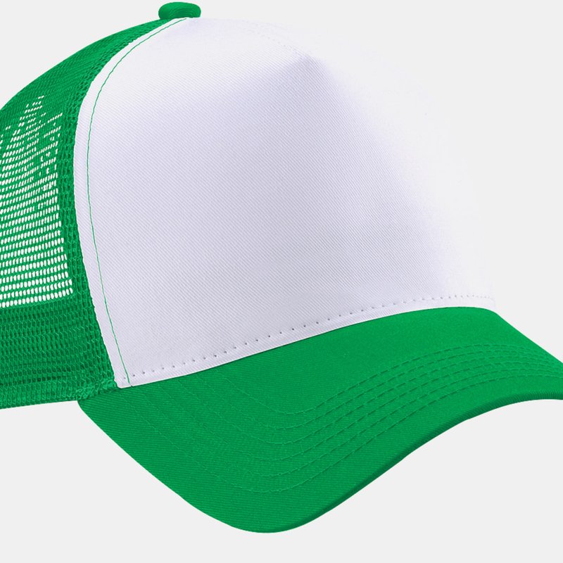 Beechfield Mens Half Mesh Trucker Cap/headwear In Green