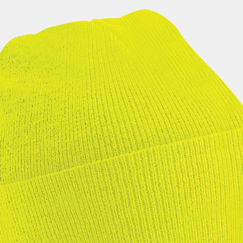 Beechfield Soft Feel Knitted Winter Hat In Yellow