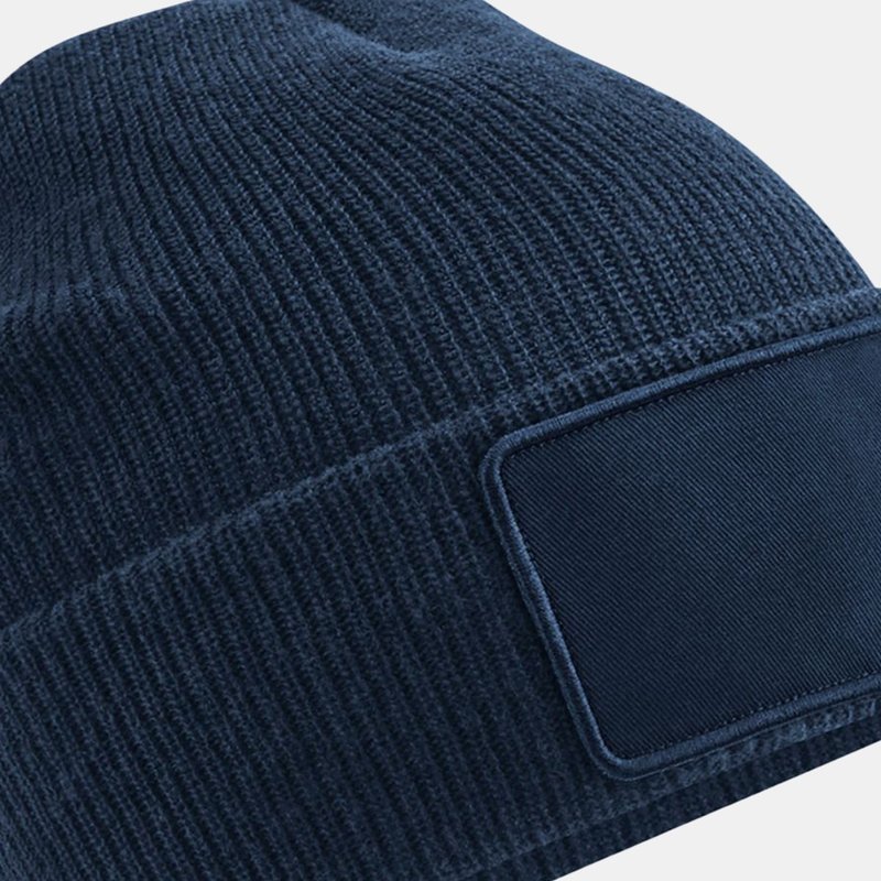 Beechfield Thinsulate Removable Patch Beanie In Blue