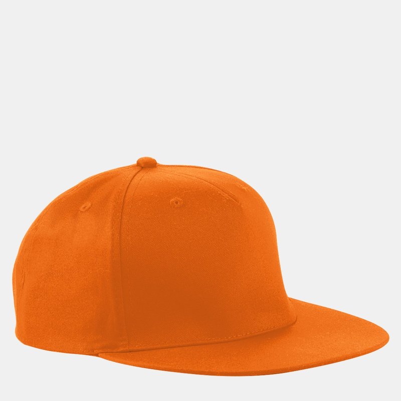 Beechfield Unisex 5 Panel Retro Rapper Cap, Pack Of 2 In Orange