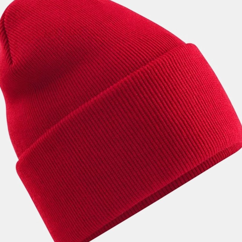 Beechfield Unisex Adult Original Turned Up Cuff Beanie In Red