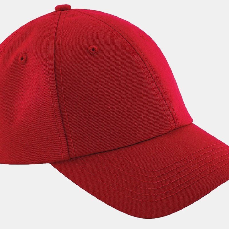 Beechfield Unisex Authentic 6 Panel Baseball Cap (pack Of 2) In Red