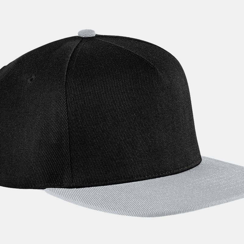 Beechfield Unisex Original Flat Peak Snapback Cap Pack Of 2 In Black